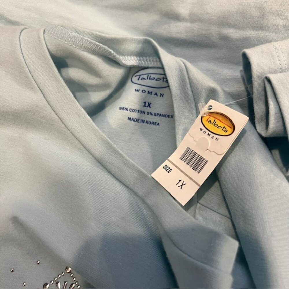 Talbots NWT Blue Long Sleeve Tee Size 1X - Picture 8 of 8
